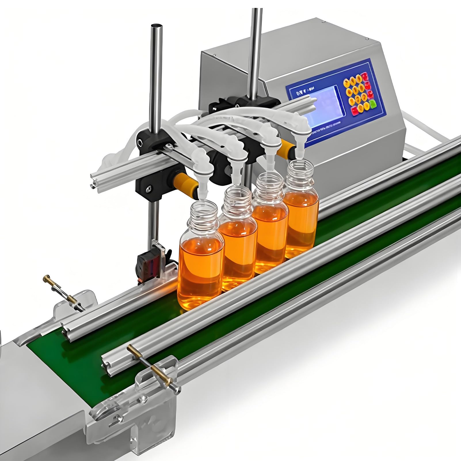 Riempitrice automatica di liquidi a 4 teste con nastro trasportatore 4H1200