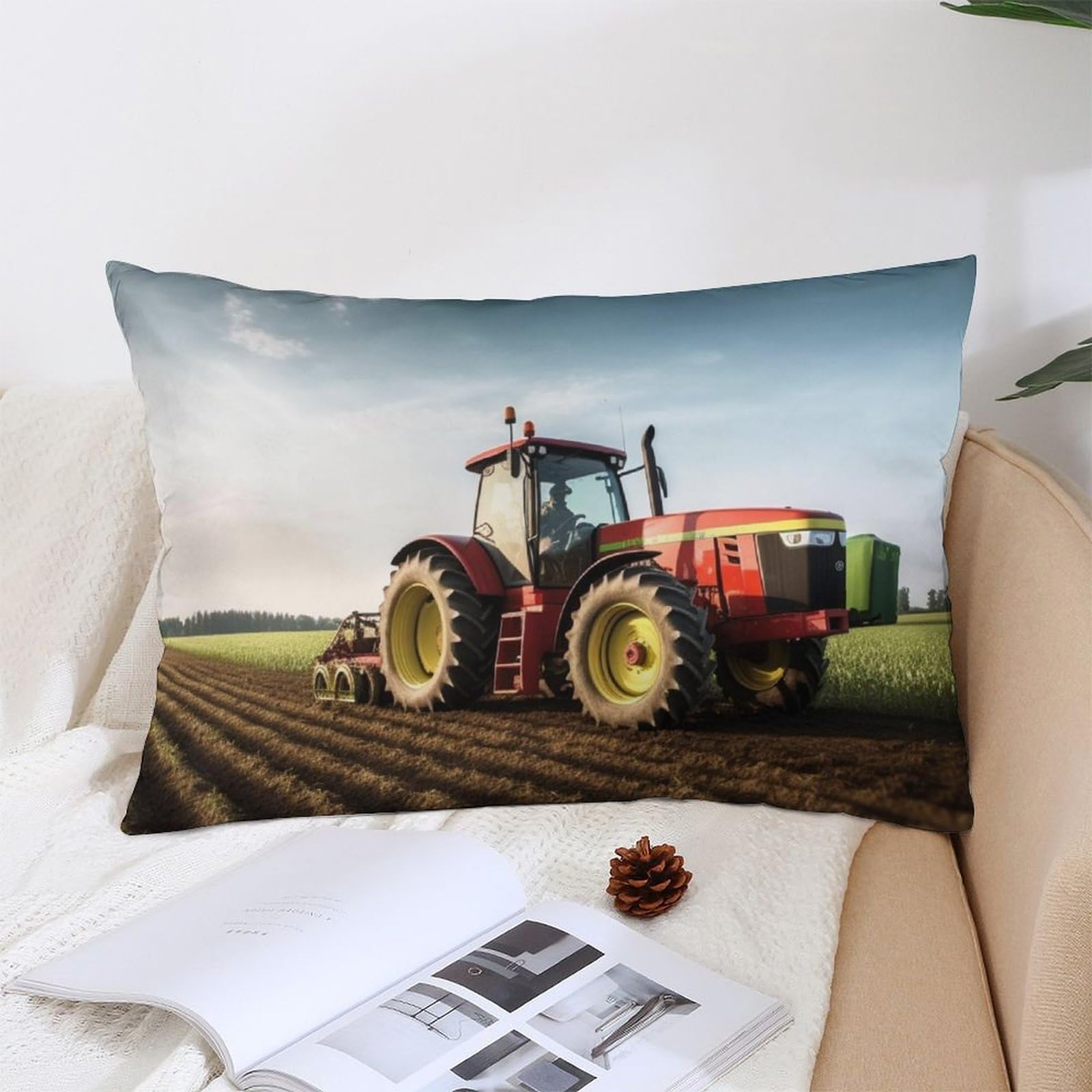 NTVOWPZO Decoration Throw Pillow Covers 12 "x20 Pillowcases Covers Tractor Farm Soft Pillowcases Modern Farmhouse Home Decor Sofa Cushions Covers for Couch Bed Living Room