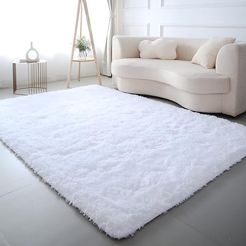 CAIYUECS Alfombra de pelo largo para interiores, ultra suave, esponjosa, para dormitorio, sala de estar, antideslizante, moderna, para guardería,