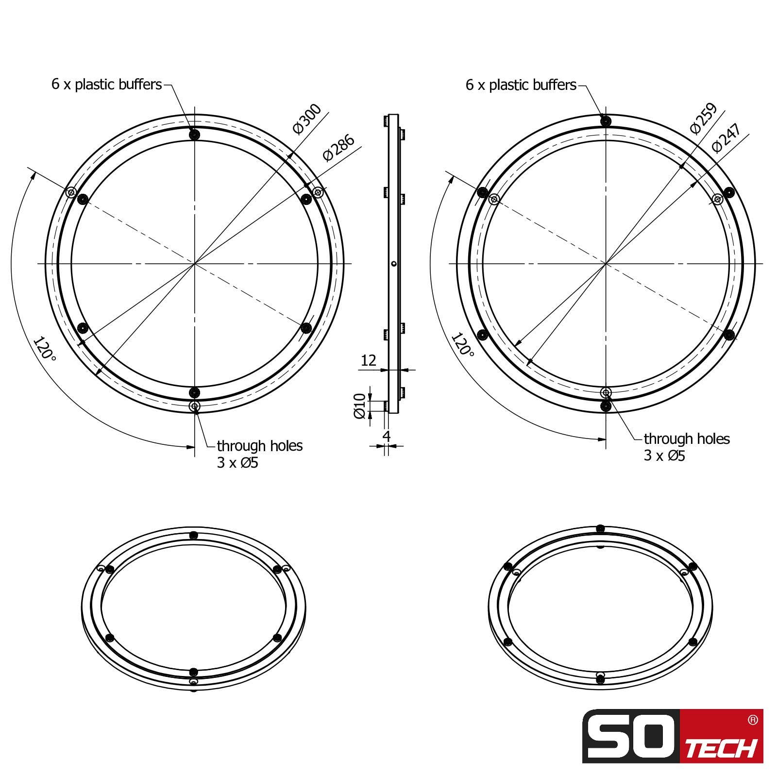 Drehkranz 250 Aluminium | Drehlager Drehteller Drehscheibe Lenkkranz Alu
