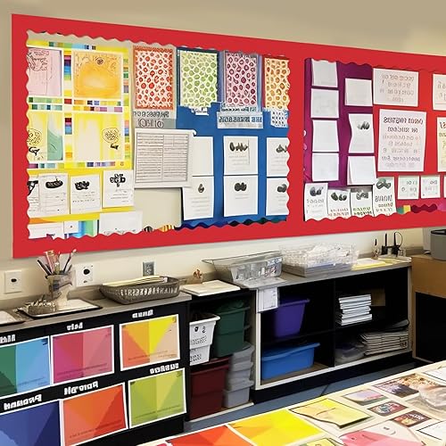 Miniatura 5 de Containlol Bordes de verano de 118 pies para decoración de tablones de anuncios, temática roja, bordes de tablón de anuncios para escuela, pizarra