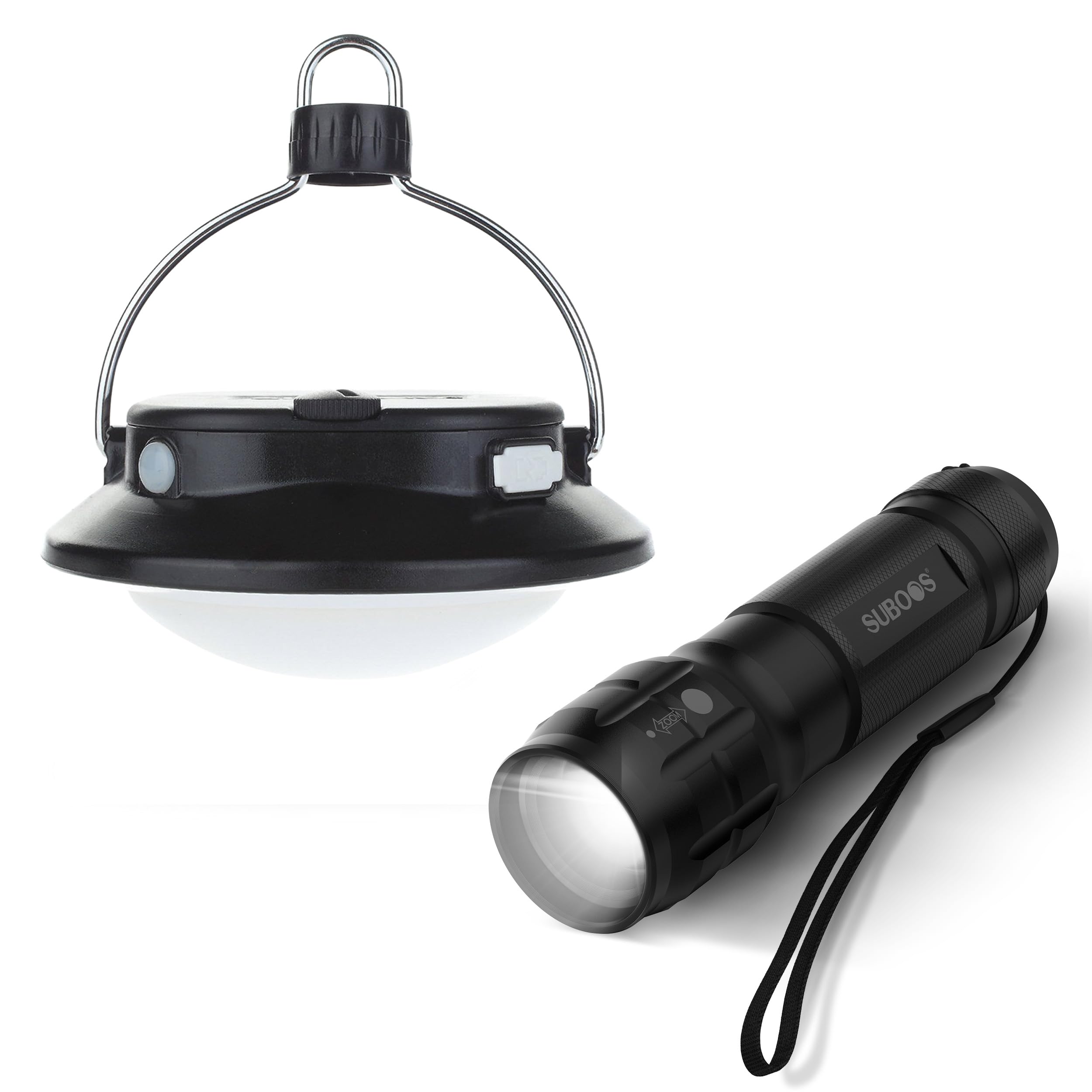 SUBOOSGen 2 Pro LED Camping Tent Light Rechargeable and AAA Battery Operated PocketPower Flashlight Powered by Duracell