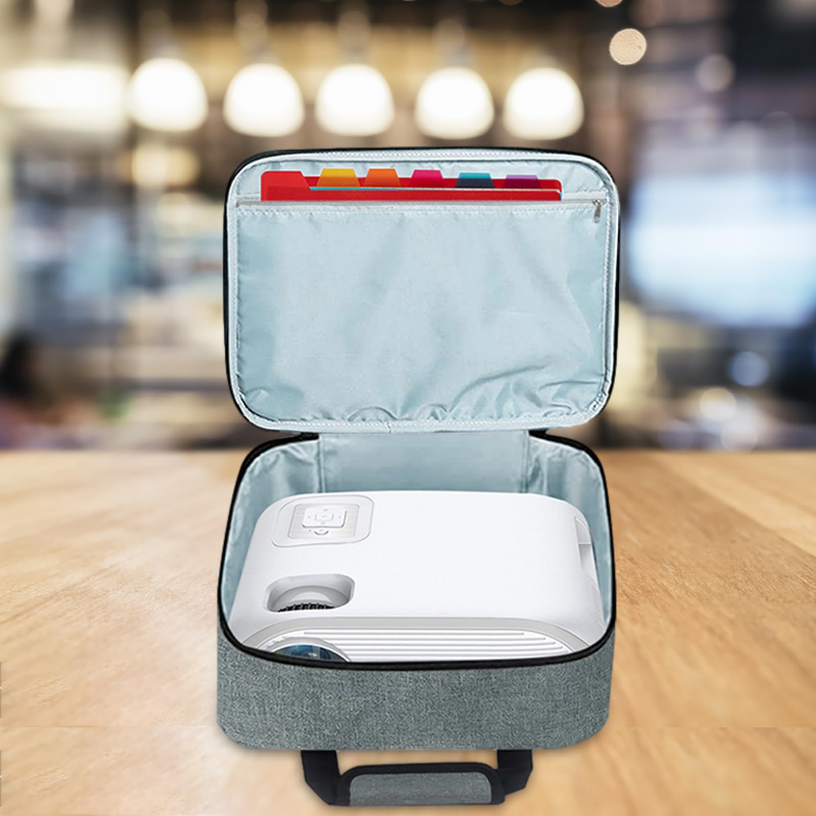 Carcasa para proyector, bolsa de viaje portátil, organizador de protección ligera, organizador compacto con bolsillos para accesorios para la aplicación de viaje, configuración del hogar, suministros
