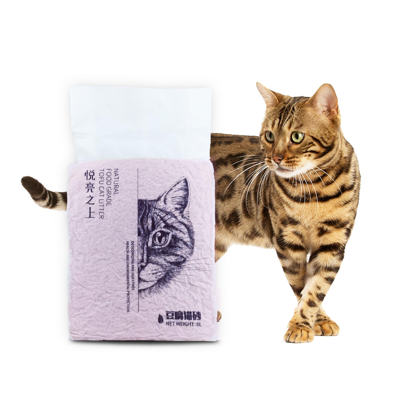 YellowCult Tofu Cat Litter Clumping & Flushable, Ultra Absorbent and Fast Drying, 100% Natural Ingredients, Ultra Odour Control, Really Dust-Free, Less Scattering [6 litres - Honeycomb Peach]-image-19