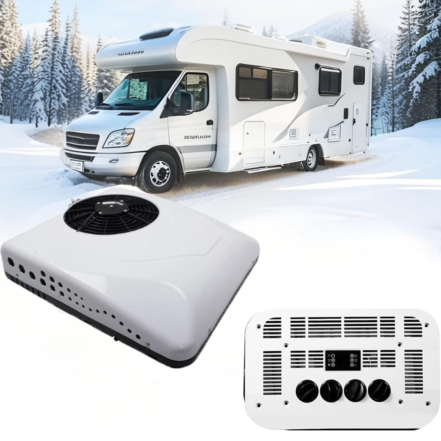 LjlXanthiper Rv Ac Unit,Rv Air Conditioner,Cold Air Conditioning,Aerial Air Conditioner for Vehicle,12v 24v Ac Silent,Fast Cooling,Suitable for Rv,Truck,Excavator Light Duty Truck 12V