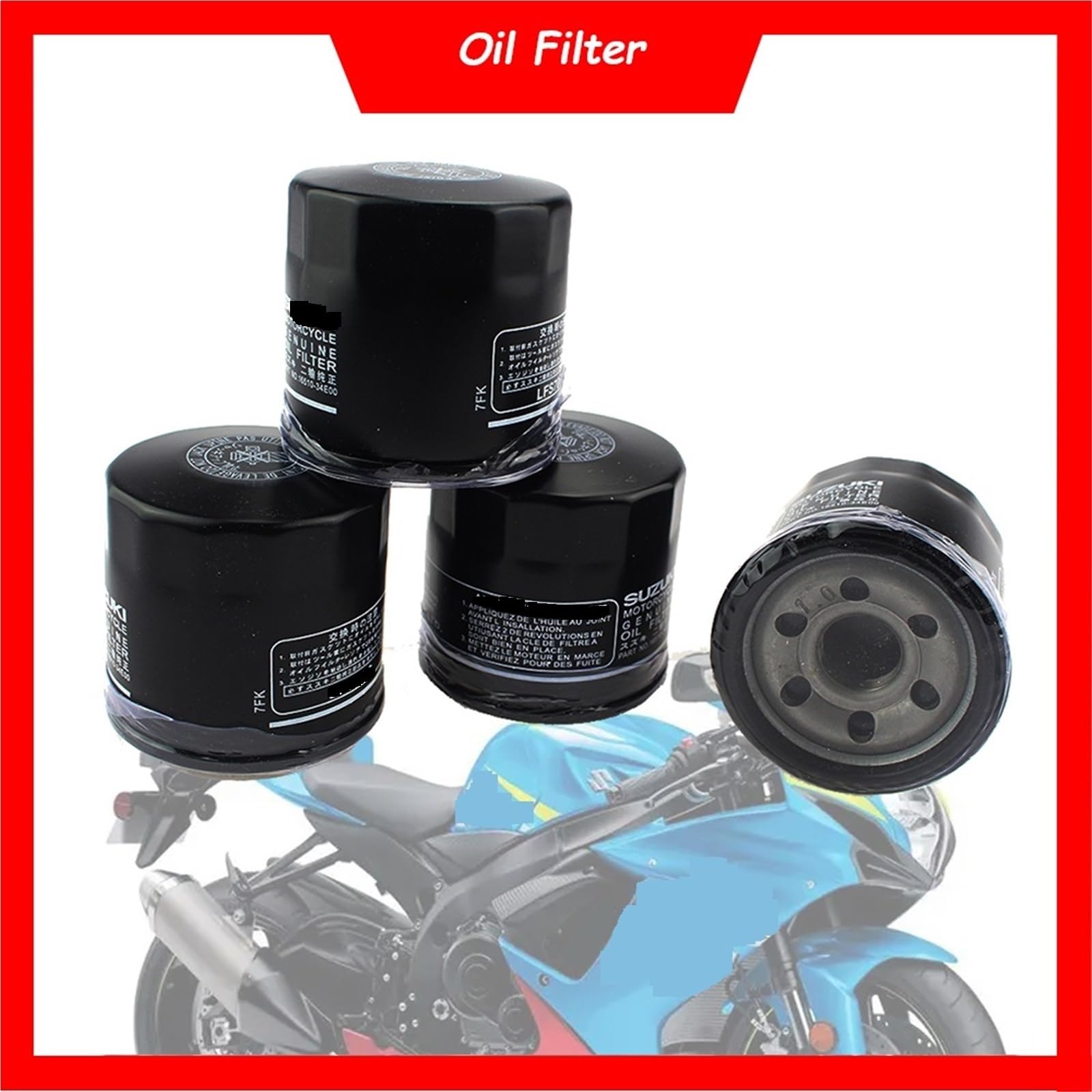Filtr oleju wkład Pasuje do Suzuki GSF600 GSF650 GSXR600 GSXR750 GSXR1000 RF600 DL250 GSR750 VL800 GW250 VS600 Filtr oleju silnikowego Motocyklowe filtry oleju(3pcs)