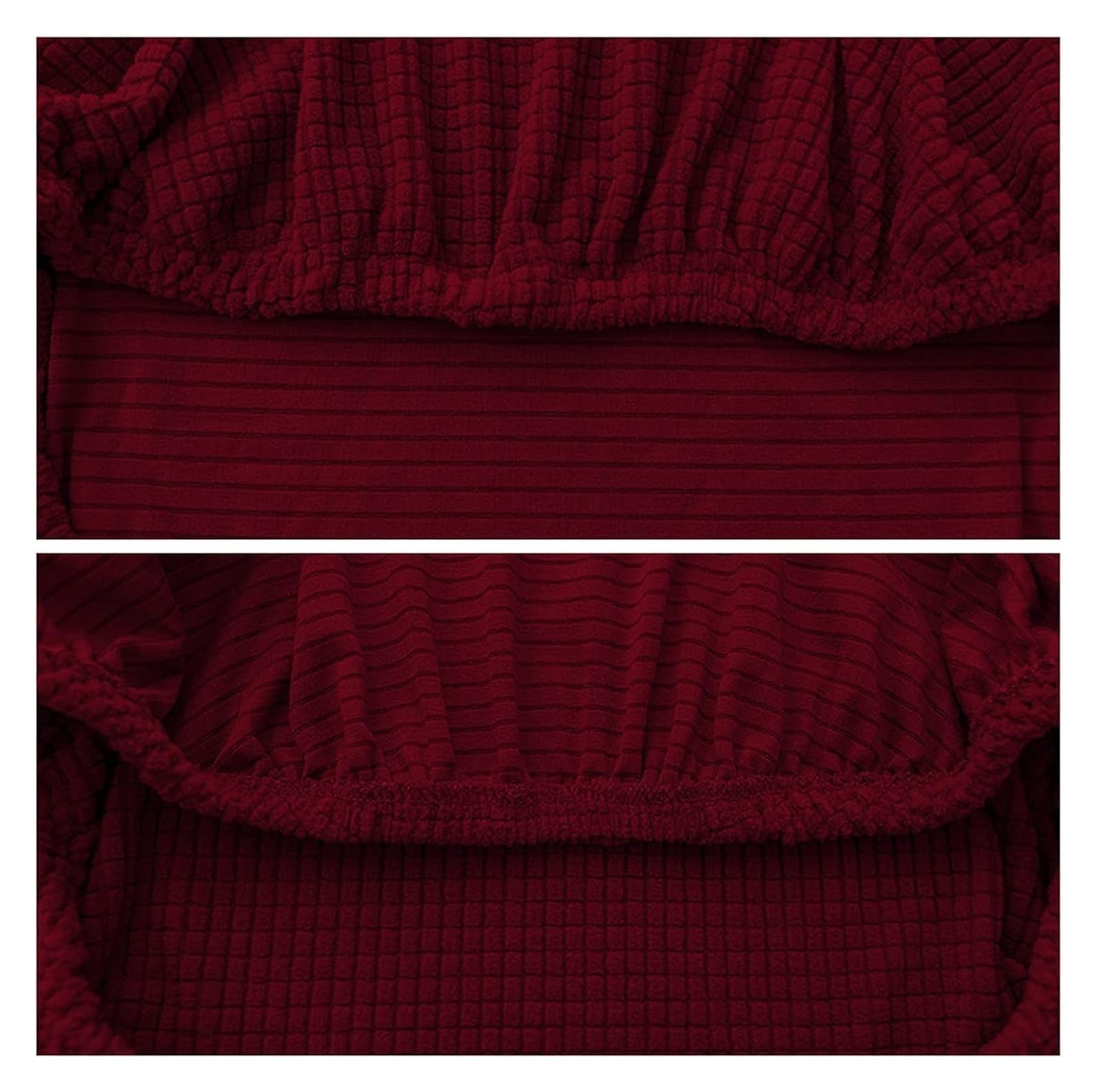 Coprisedili for sedie da ufficio, protezioni for sedie, coprisedie girevoli sfoderabili e lavabili in tessuto di seta di mais(Wine Red,4PCS)