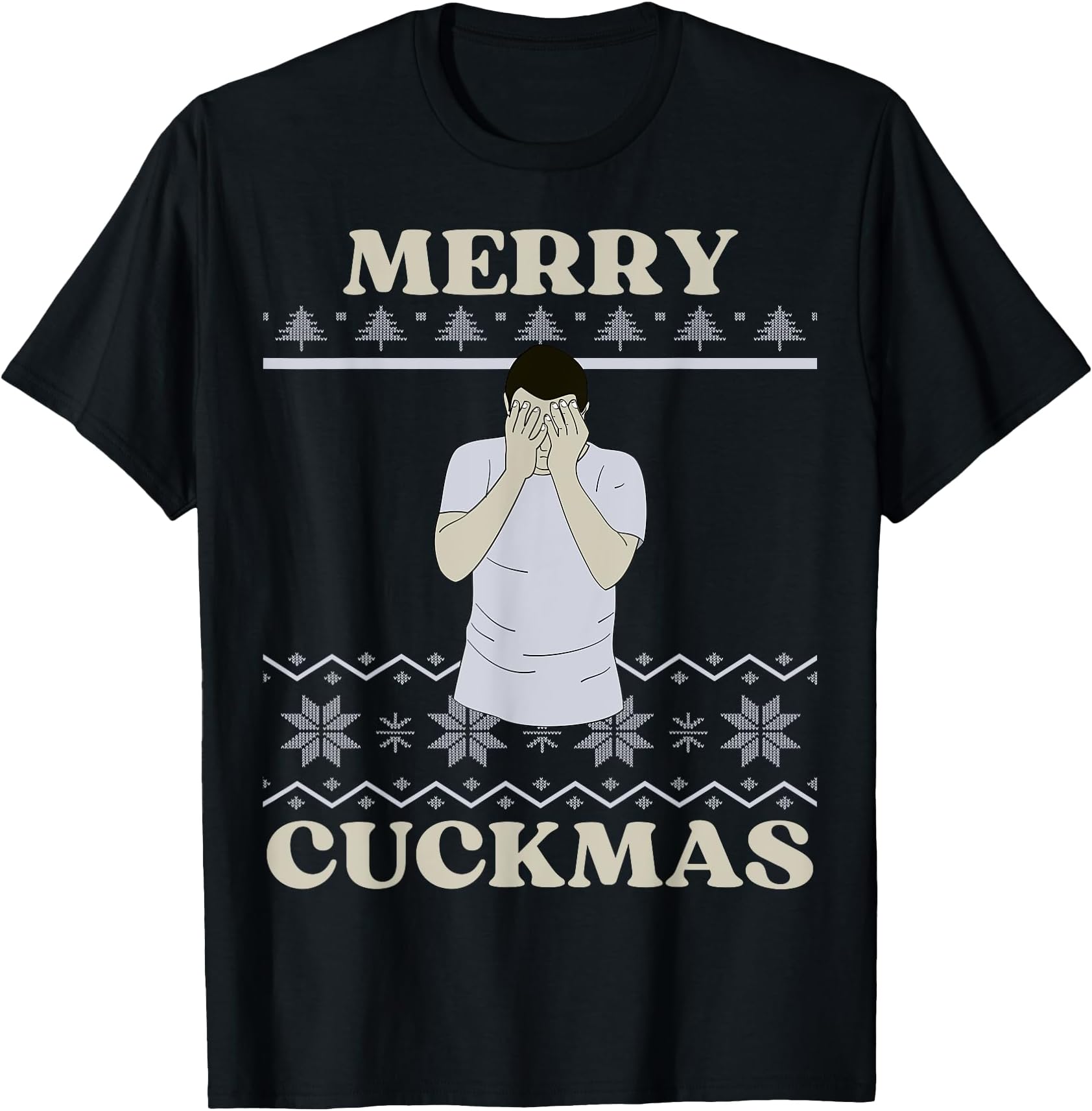 Merry Cuckmas Funny Christmas Beta Cuck Cuckhold HotWife Gag T-Shirt