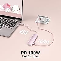 Vista 3 de BENFEI Hub USB C 7 en 1 con HDMI (4K @60 Hz), 2 USB-A, 1 USB-C Datos, carga de 100 W, lector de tarjetas SD/TF, cable de silicona sin enredos