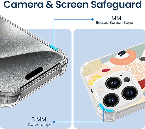 Miniatura 6 de Hi Space Funda para iPhone 15 Pro de 6.1 pulgadas 2023, diseño de mariposas azules transparentes para iPhone 15 Pro para mujeres y niñas, patrón de