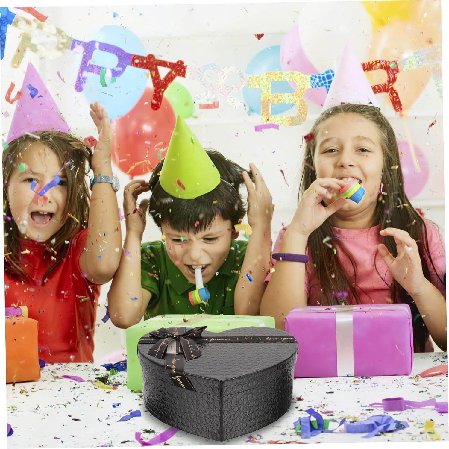 EXCEART Black Heart Shaped Box 9.06X6.89X3.54 Inches Paper Present Box for Valentine S Day Chocolates Jewelry Flowers Wedding Packaging - Image 8