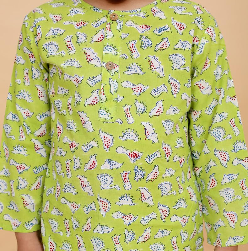 Image of Boys Cotton Night Suit | Jaipur Handblock Print Pajama Set for Kids | Boys Sleepwear | Kids Pajama Set | Baby & Toddler Sleep Suit | Combo Pack of 2