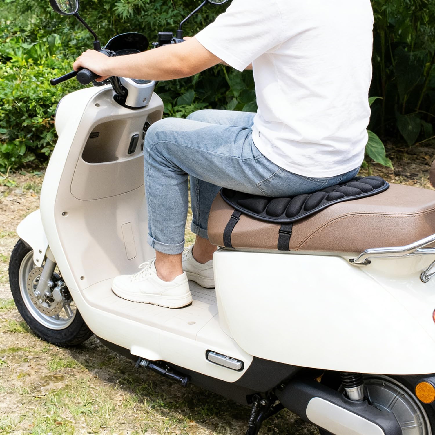 Cojín Transpirable Absorbe Impactos Motocicleta - 1 Unidad, Negro, Almohadilla Para Asiento de Motociclete, Apto Para Mayoría Motos, Resistencia los Golpes y Función Reducción de Presión