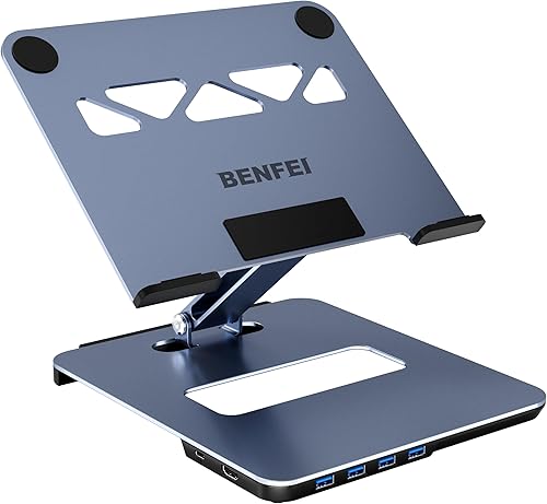 BENFEI Soporte para laptop con estación de acoplamiento USB C 6 en 1, HDMI 4K a 60Hz, 4* USB 3.0, 100W PD compatible con MacBook ProAir, iPad Pro,