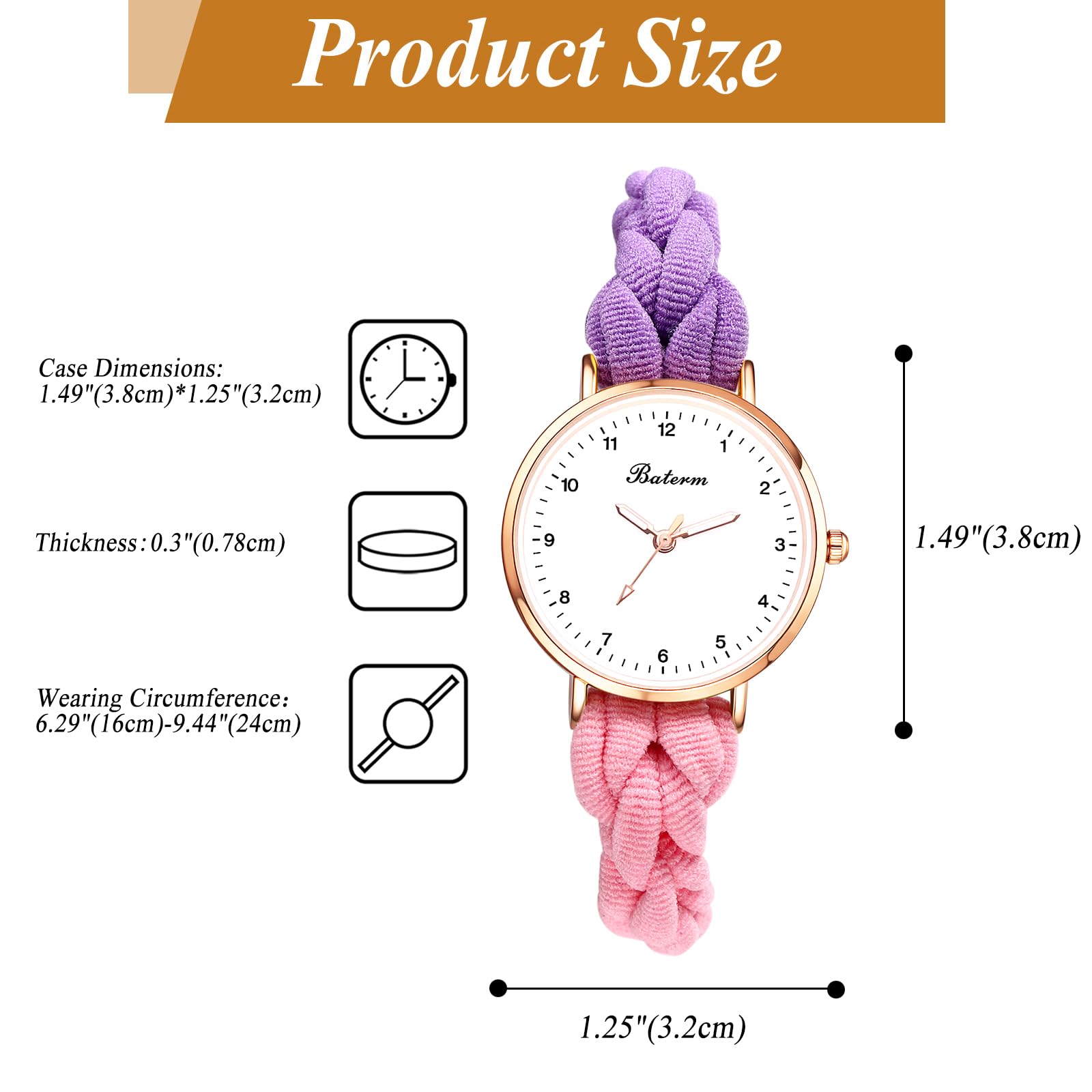 JewelryWe Reloj Analógico Elástica Mujer: Relojes de Pulsera Redondo de Cuarzo con Banda para el Pelo Escala de Números Arábigos Correa Extensible - para Ocio Decoración Regalo