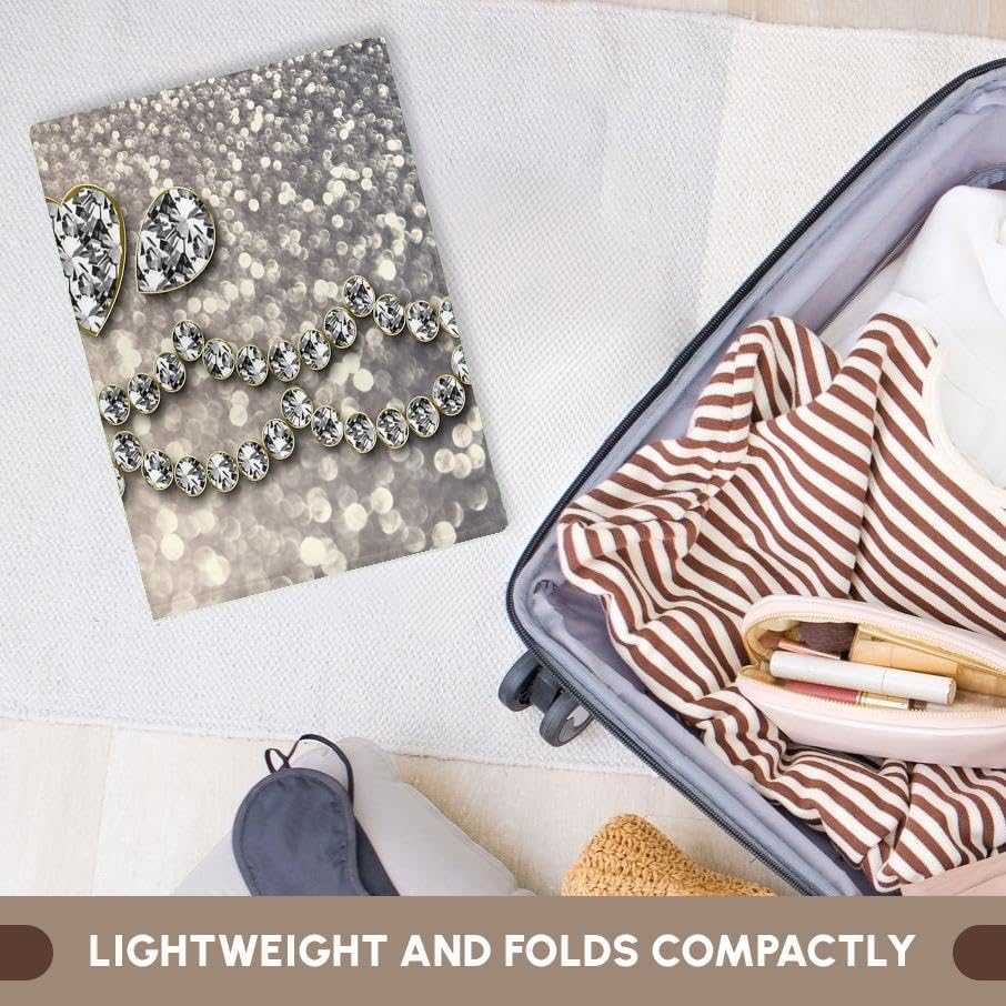 Miniatura 6 de 3dRose Toalla de baño de 22 x 30 pulgadas, imagen de diamante de lujo brillante y corazón plateado con efecto de purpurina sintética estampado de