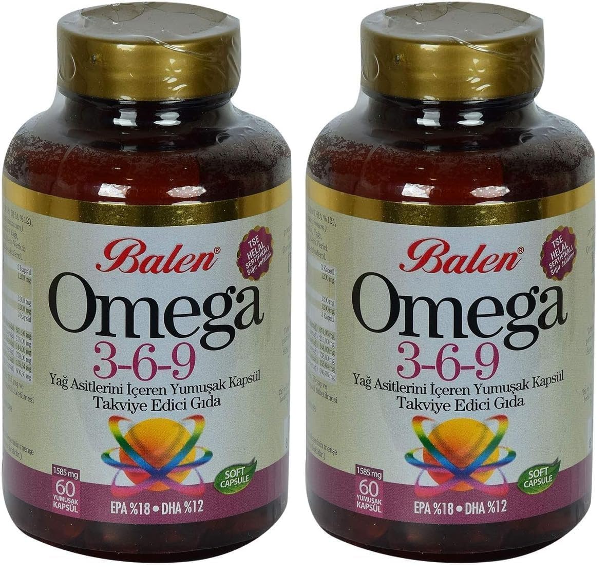Balen Omega 3-6-9 Yumuşak Kapsül 1200 Mg 60 Kapsül Balen (2 paketi)