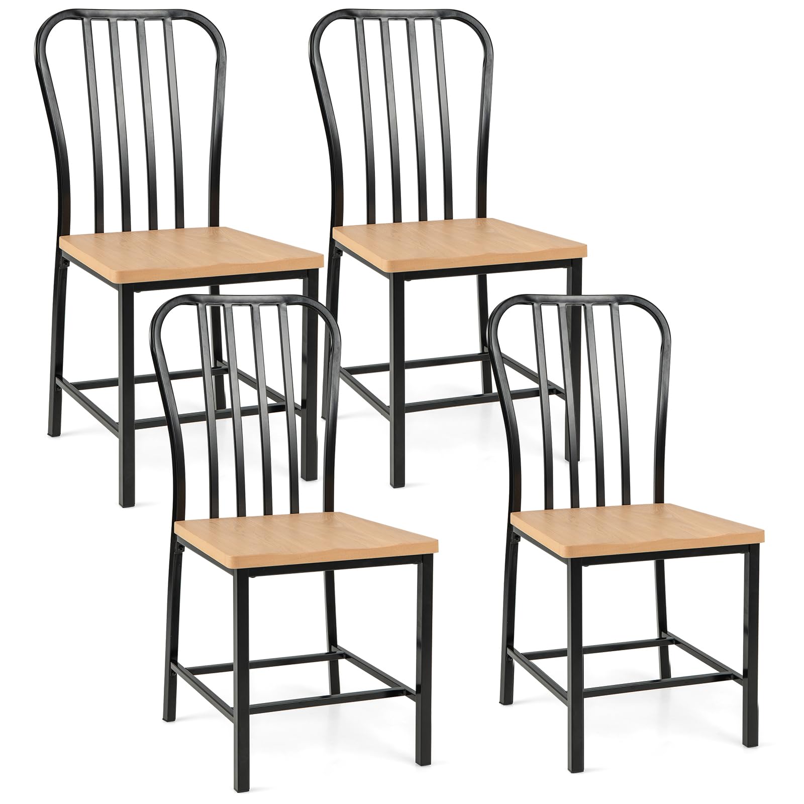 Chaise de salle à manger moderne : lot de 4 avec dossier haut pour éviter le mal de dos