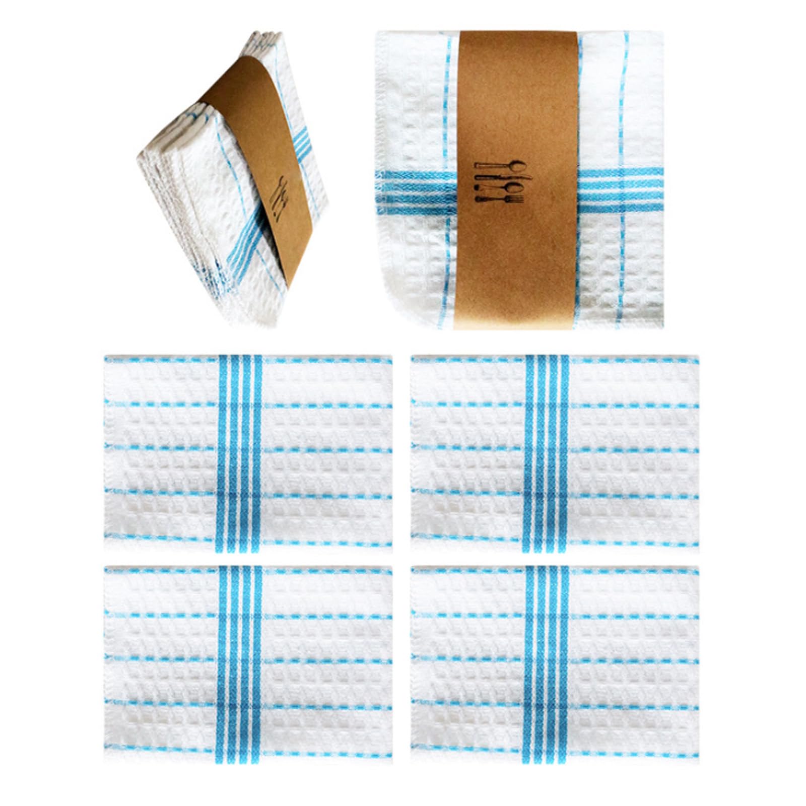 Jazuaiao 4Pack Soft Absorbent Kitchen Towels Quick Drying Cotton Dishcloths for Washing Dishes Scrubbing Surfaces Multipurpose Absorbent Drying Towels