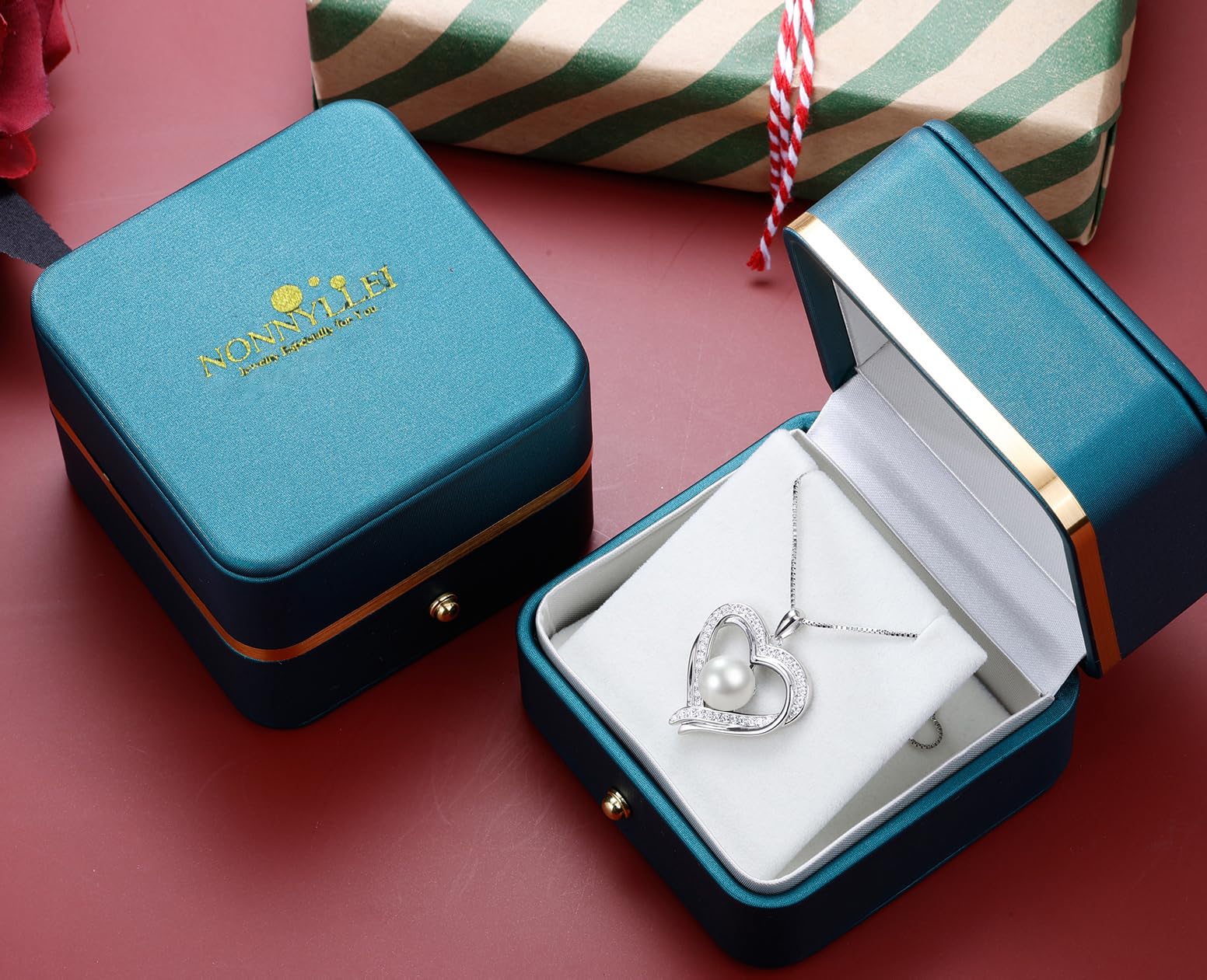 Regalos para mujeres, esposa, aniversario, cumpleaños, collares de perlas de corazón, Navidad regalos de, joyería fina, regalos para el día de la madre, regalo para mamá, día de San Valentín