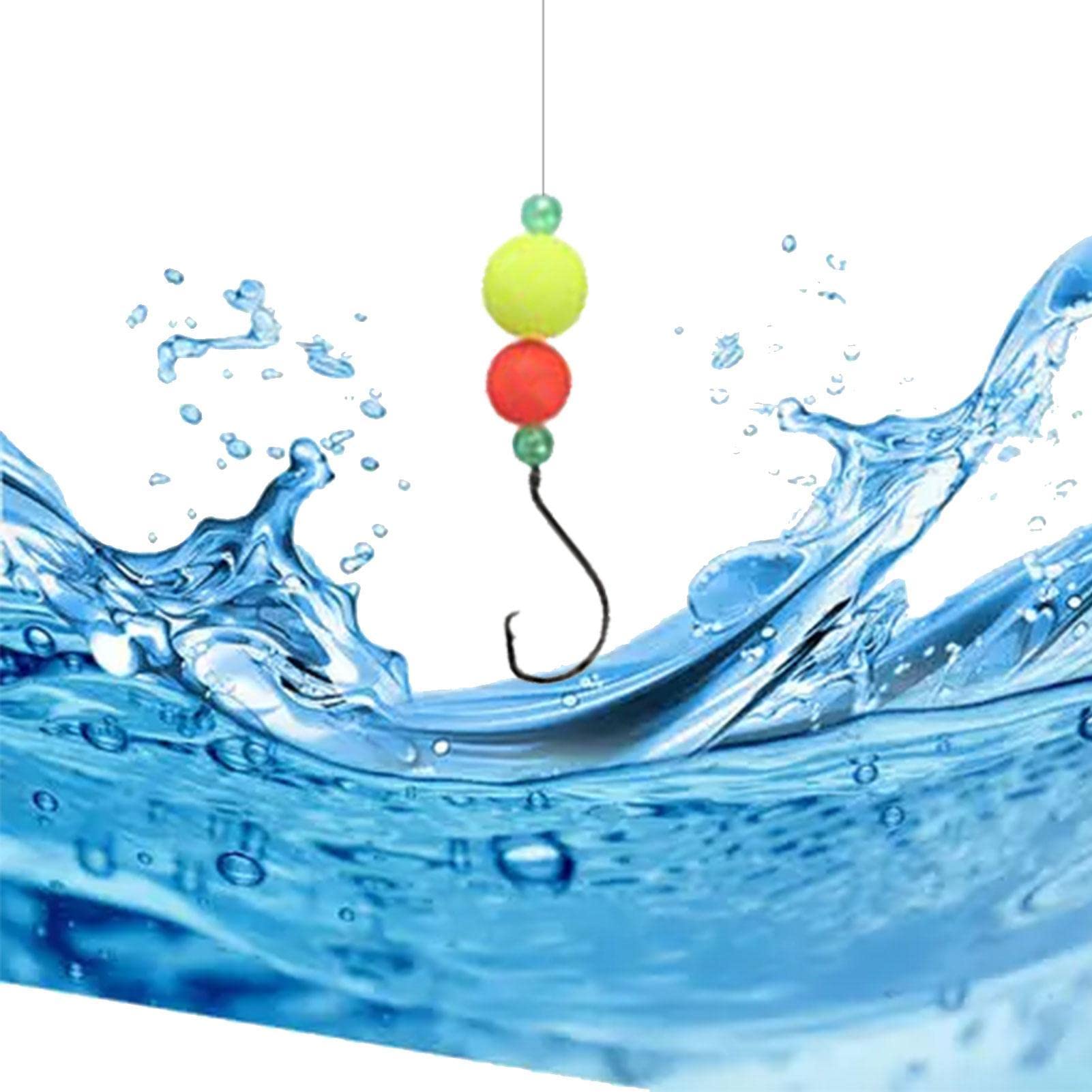 Perline di Lenza - 100 Pezzi a Bagliore Luminoso a Colori Misti | Lenza da Pesca Colorata in Gomma Morbida per Acqua Salata e Dolce