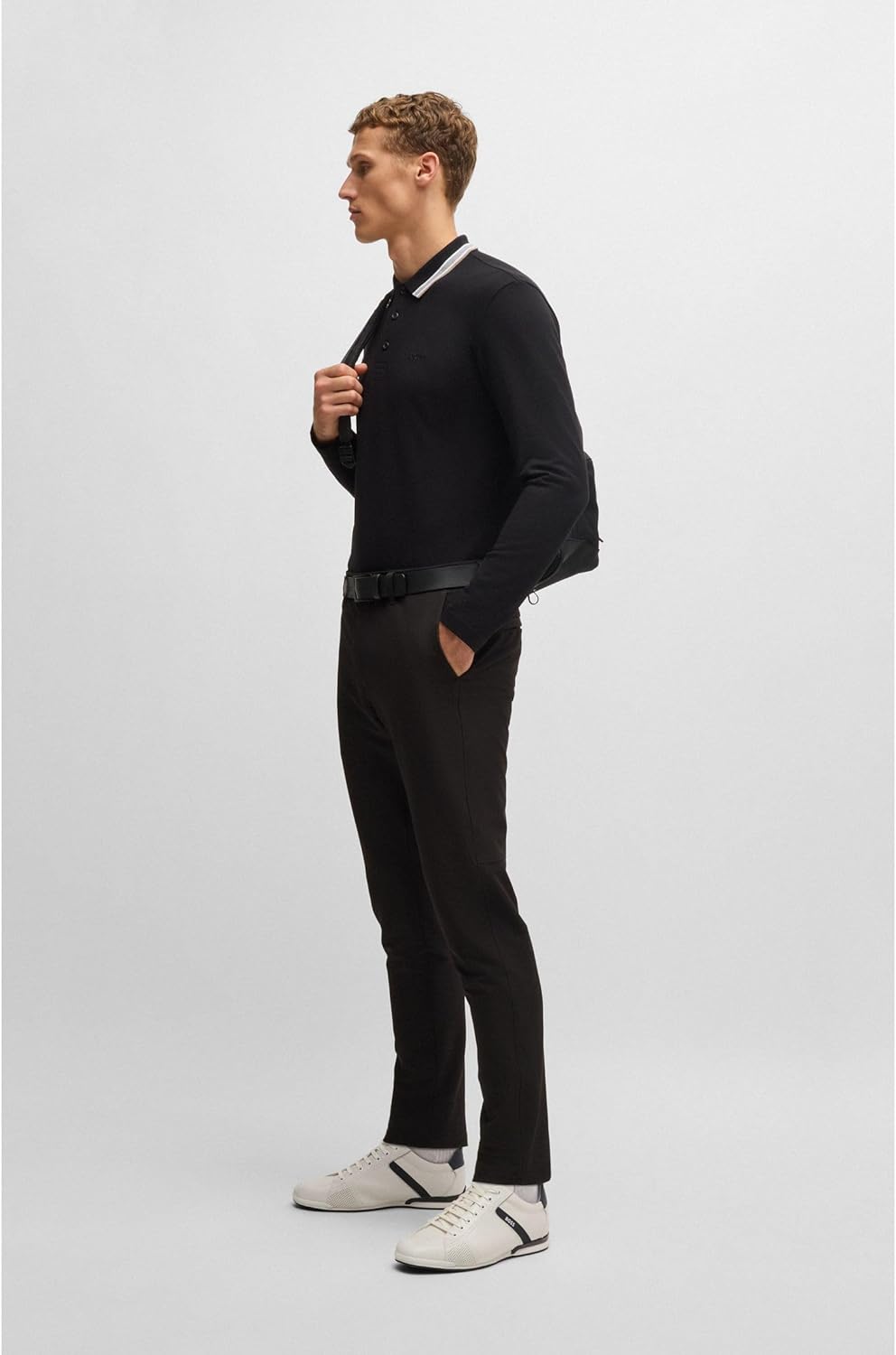 BOSS Men's Saturn Lowp Leather Trainers with Odour Neutralising Inner Lining Size - Image 2