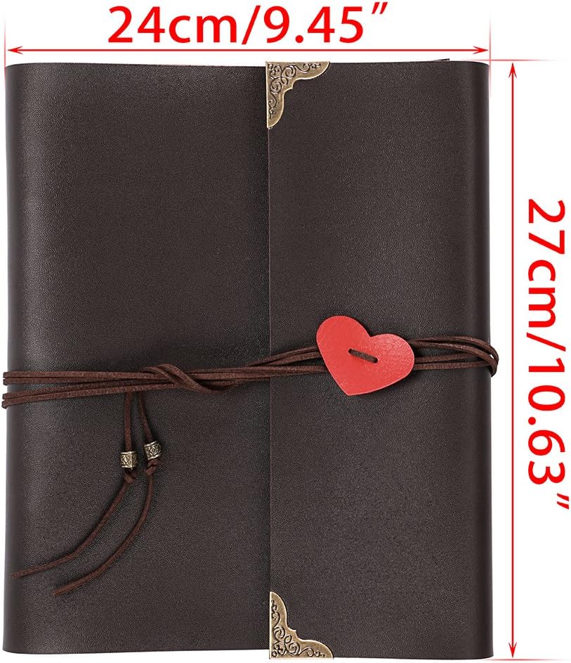 OwnMy DIY Photo Album Scrapbook PU Leather Adventure Photo Book with Corner Stickers Gifted Box - Perfect Baby Memory Book Birthday Wedding Anniversary Christmas Gift (Brown) - Image 3