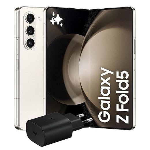 Samsung Galaxy Z Fold5 Smartphone Pieghevole, Caricatore Incluso, RAM 12GB, 512GB, Sim Free Android, Fotocamera 50MP, Display 6,2"/7,6" Dynamic AMOLED 2X, Phantom Black 2023 [Versione italiana]