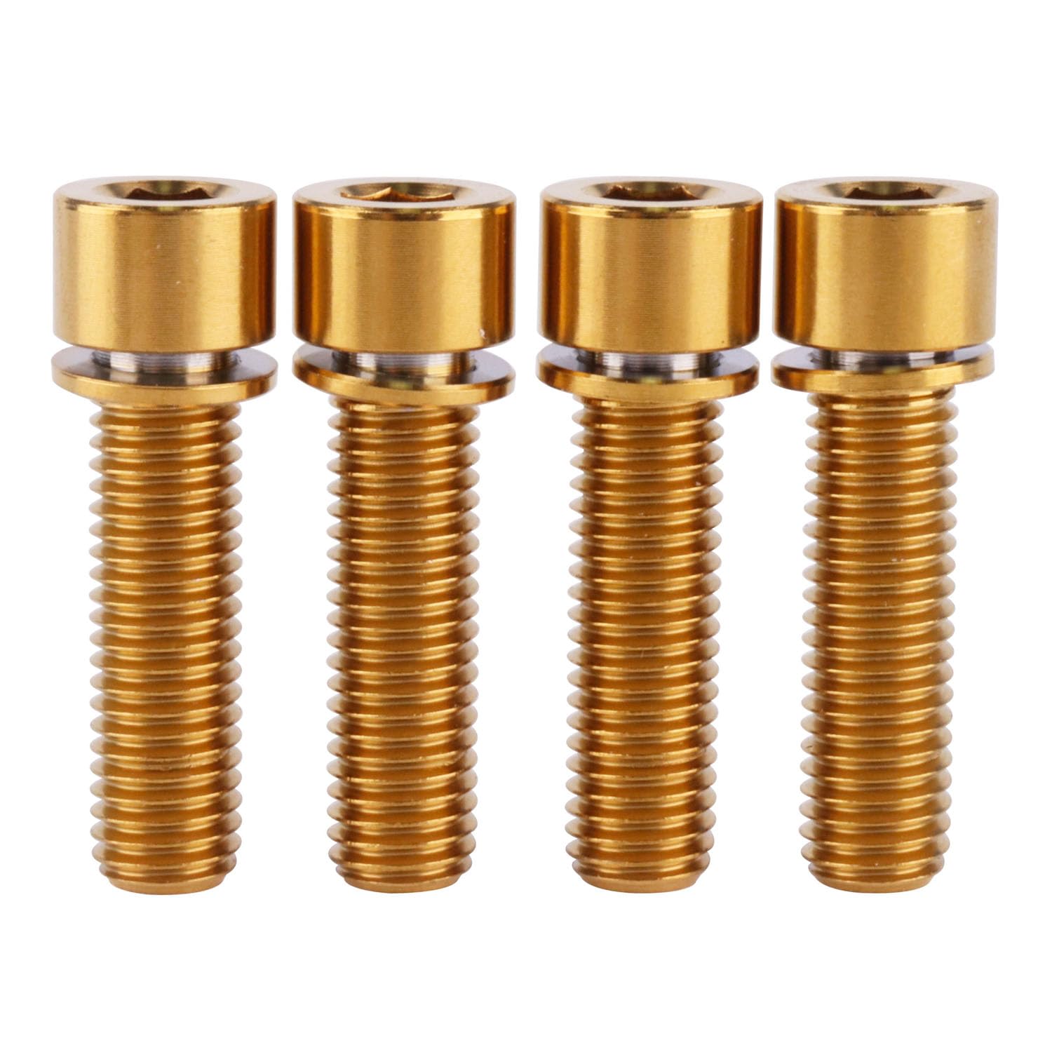 Photo 1 of UHDFBDHF Titanium Bolt M7 25mm Allen Head with Washers for Bicycle Scewrs Pack of 4 (Gold)