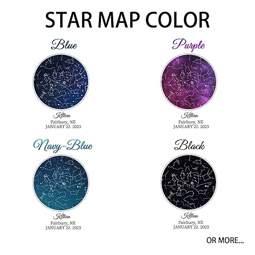 Miniatura 7 de Bohva Fathers Day Personalized Gifts for Dad from Daughter Son, Custom Star Map for Papa, Fathers Day Anniversary Gifts for Husband from Wife,