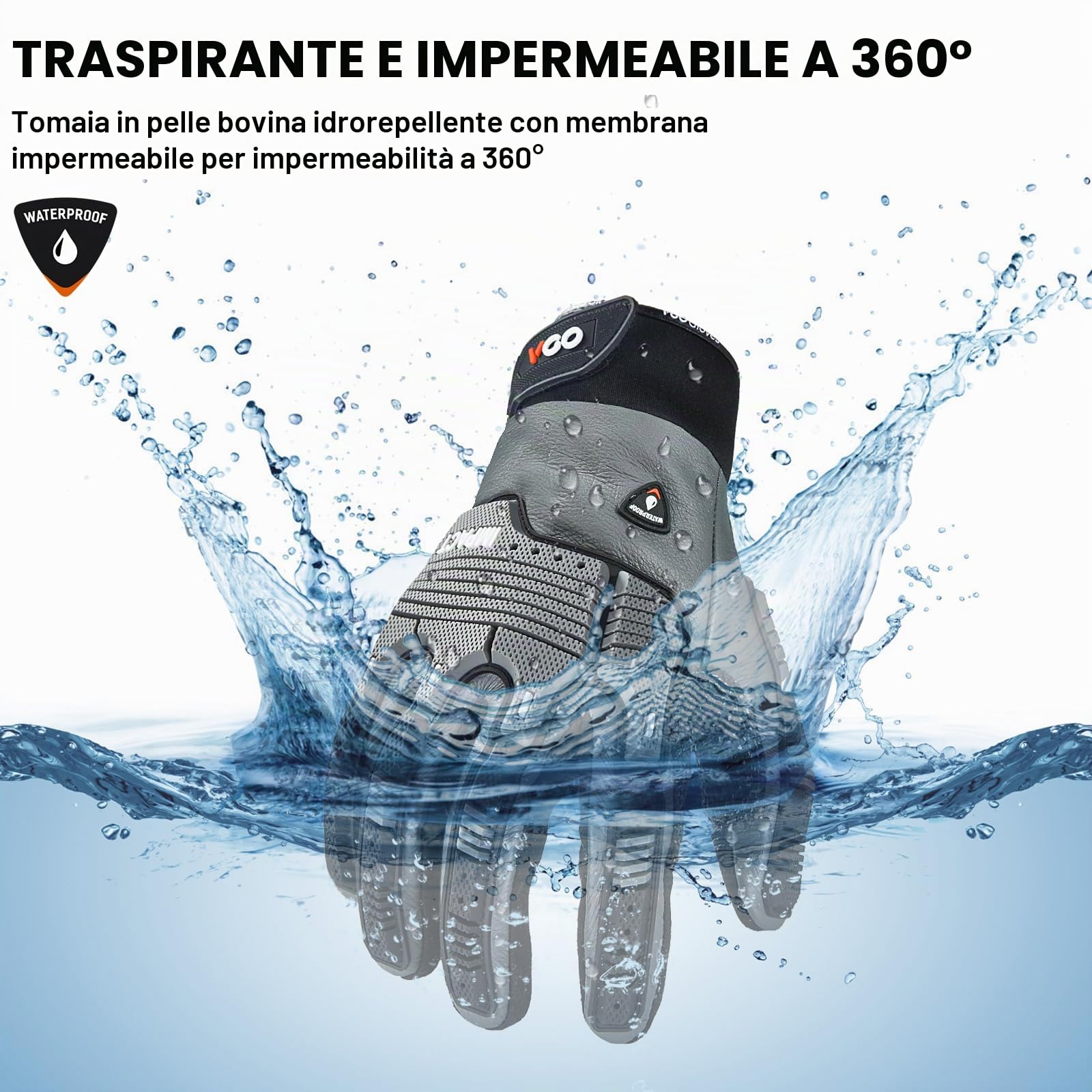 Vgo... Guanti Lavoro Invernali Impermeabili Antifreddo -20 ℃, Guanti Antivibrazione Uomo Termici Thinsulate 3m per Edilizie Costruzione Lavori Pesanti