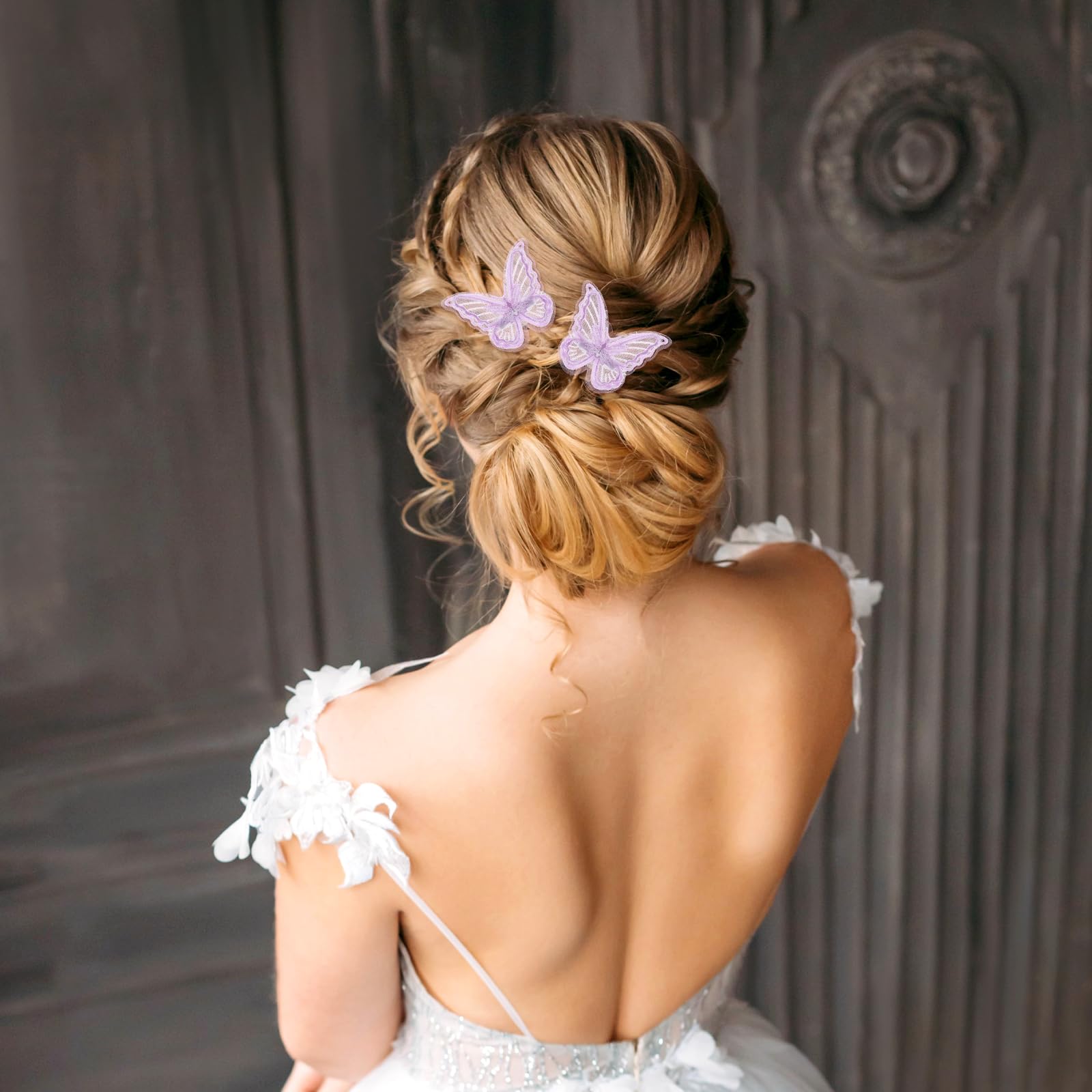 Dimeho 10 Stück Schmetterling Haarklammer, Süße Haarnadel aus Spitze, Mini Haarspangen, Butterfly Hair Clips, Haarstyling Accessoires für Party Festival (Lila)