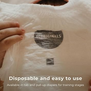 Ecoriginals - 84 Eco Junior Pull-Ups - Trainer Pants with 100% Plant-Based Layers, Disposable Diaper & Hypoallergenic Kids Toilet Training Pants - Secure Fit Size 6 Easy Ups (35 lb+), 6 Pack