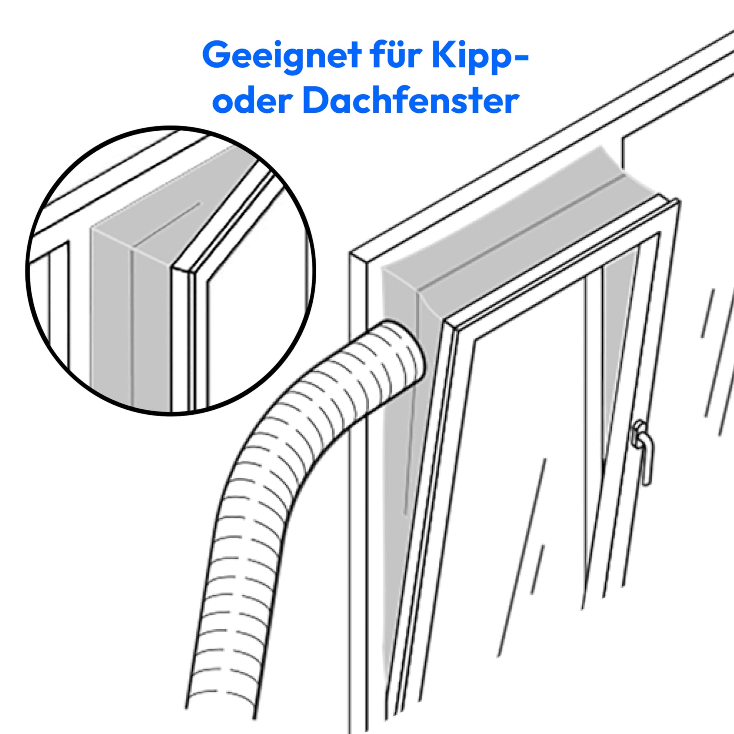 MEDION Fensterabdichtung für Klimaanlagen (MD100008), bestehend aus: Fenster-Folie und Klettband, für Kipp- oder Dachfenster, große Fenster und Türen