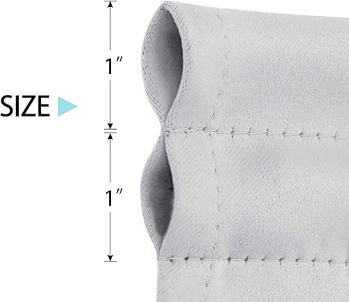 Miniatura 3 de Deconovo Cortinas opacas con bolsillo cortinero, con aislamiento térmico, 137.16 x 101.6 cm, blanco grisáceo, 1 panel