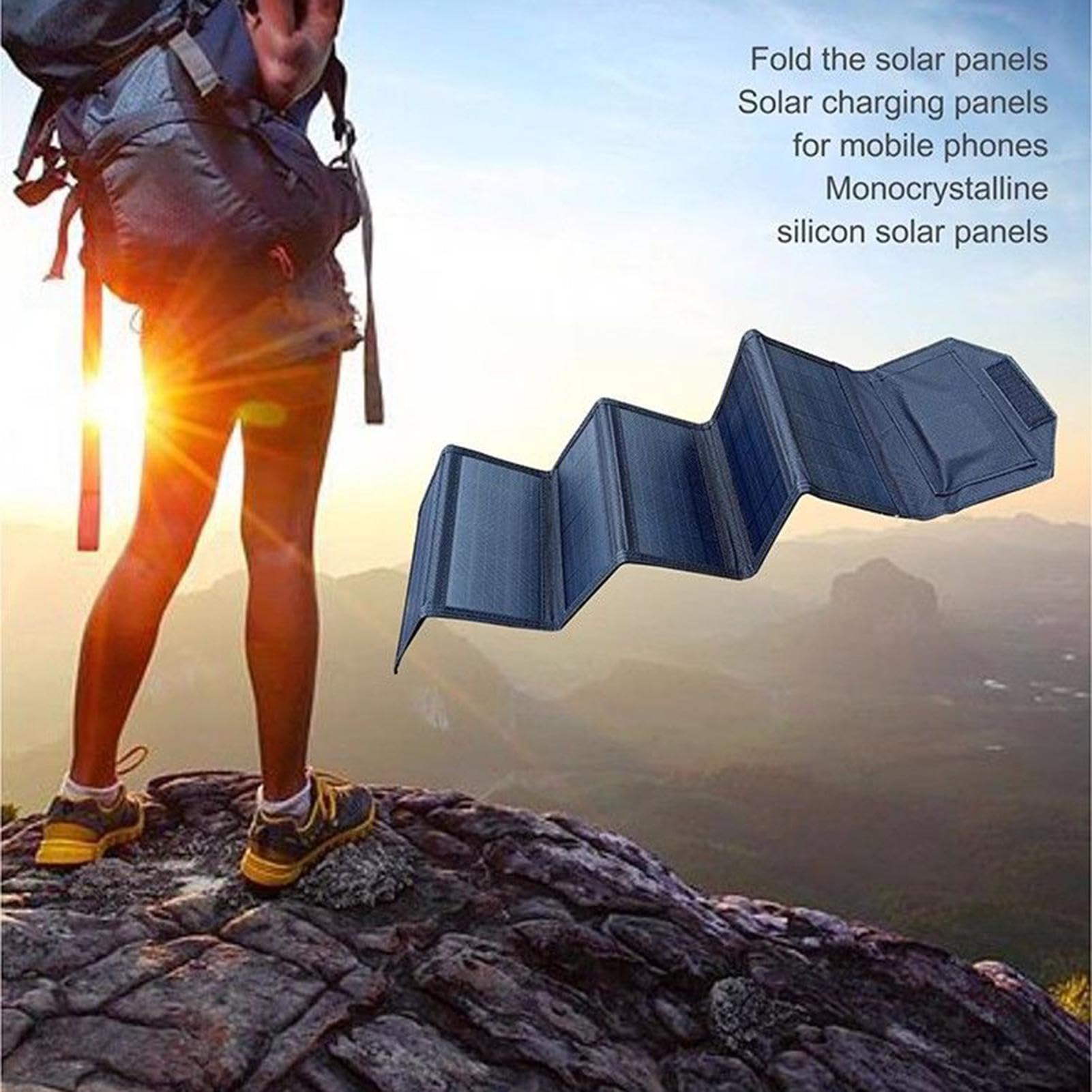 Pannelli Power Bank Portatile Con Doppia USB | Pannelli Da 120W Per Dispositivi Elettronici Per Escursionismo, Campeggio, Pesca E Picnic