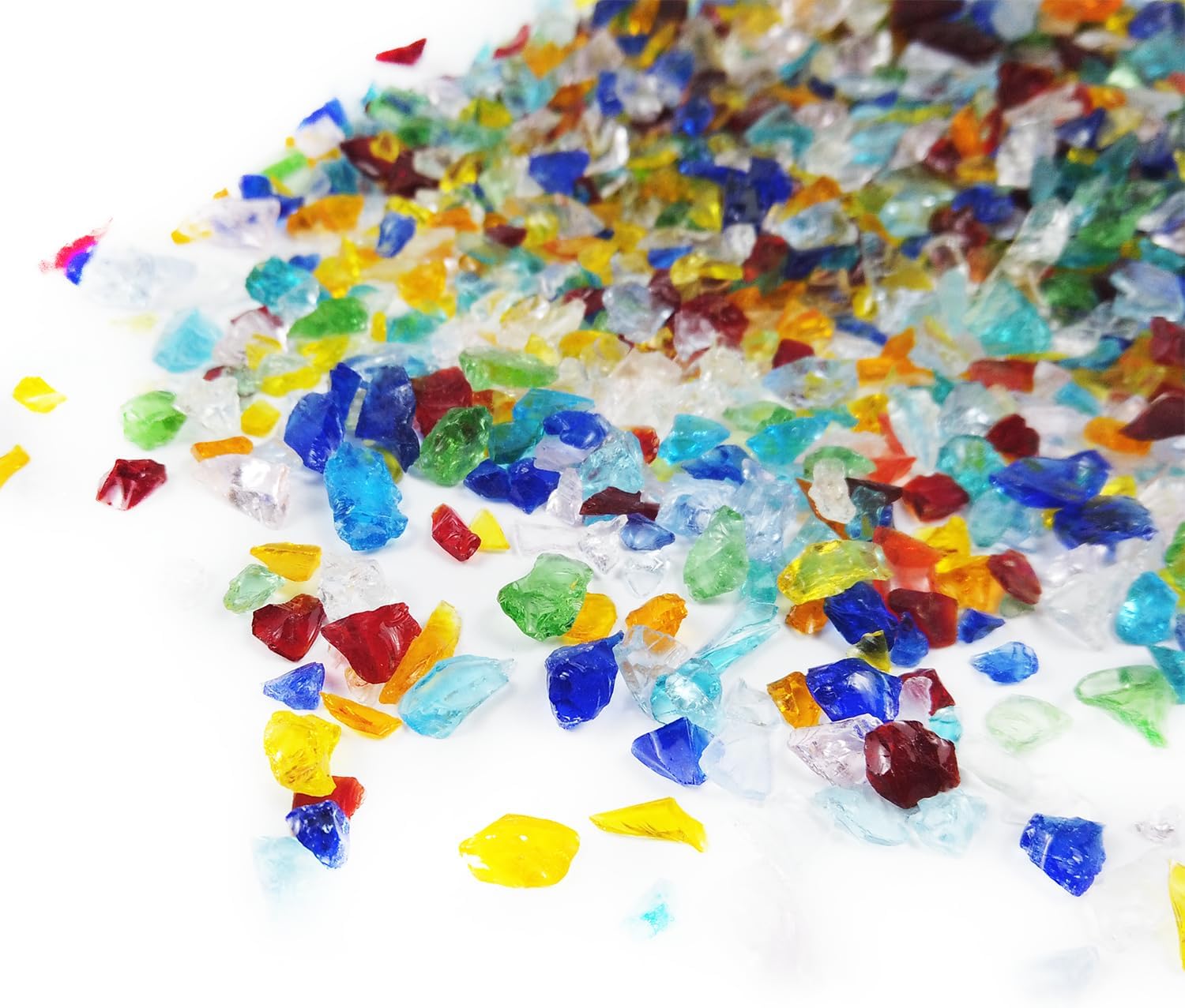 Crushed Glass Glitter, Broken Shattered Glass Gems Chips for Resin Art Crafts, Epoxy Resin Supplies, Geod Painting, DIY Art Projects, Jewelry Making,3-6mm, 200g/7oz (Mixed Color)