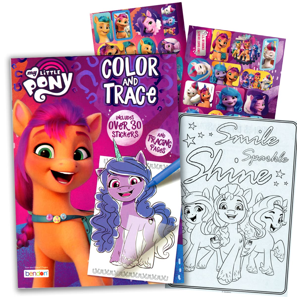 Fashion Angels My Little Pony - Libro De 1000 Pegatinas Brillantes | Incluye 30 Páginas De Twilight Sparkle, Rainbow Dash Y Más, Manualidades Para Niños +6 Años
