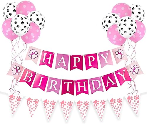 Vista 22 de Cartel con temática de perro feliz cumpleaños, decoración colorida para niños, bebés, perros, suministros de fiesta de cumpleaños Perro