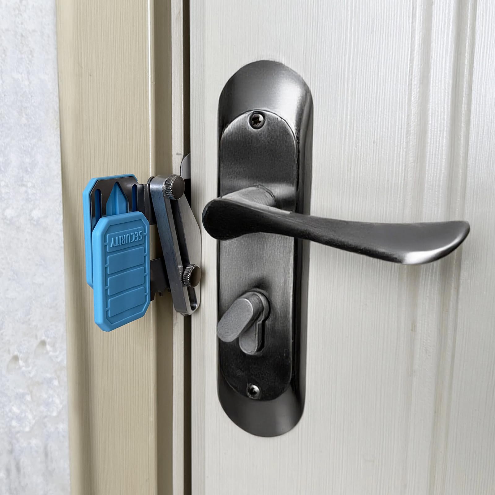 Retractable Portable Door Lock，Automatically adapts to Doors of Different Sizes，Suitable for Travel Hotels Apartments Universities，1 Pack