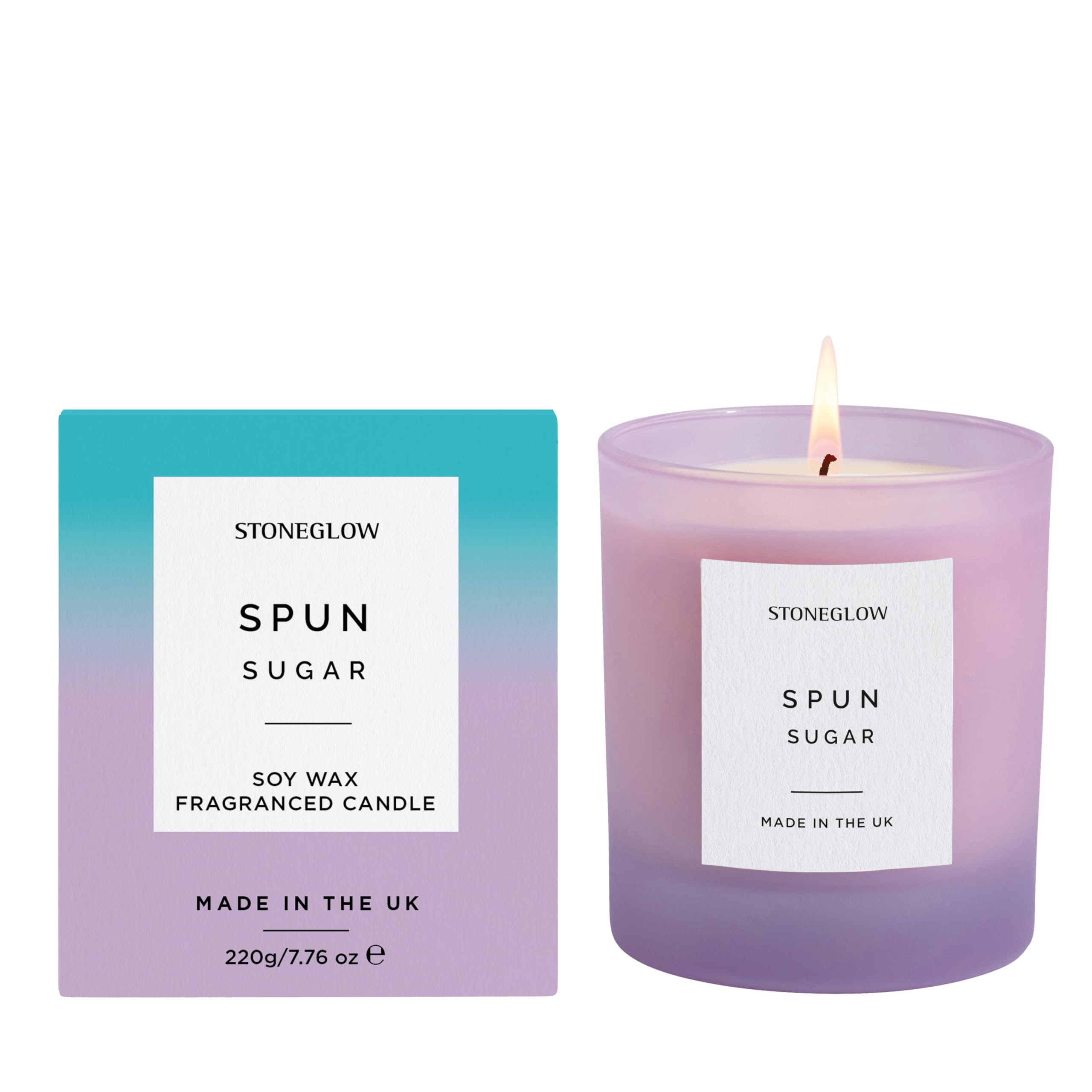 Stoneglow Sol Collection - Spun Sugar - Soy Wax Scented Candle Tumbler (90 x 80mm) - Purple