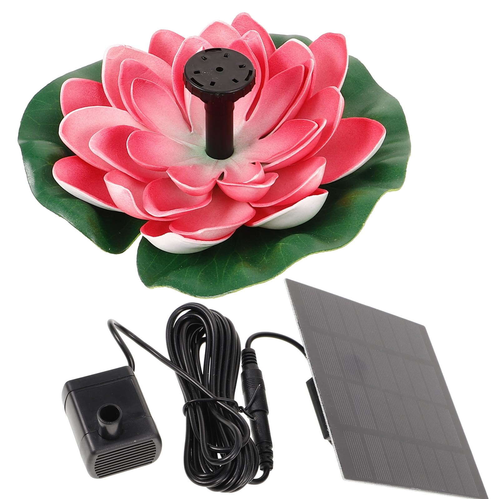 VALICLUD Solarbetriebener Lotus Solarbrunnen Gartendekoration Schwimmender Teichbrunnen für Garten Terrasse und Wasserbecken Wetterfest Leicht zu Reinigen Automatische Pumpe ohne Batterie