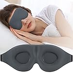 ZGGCD Sleep Mask for Side Sleeper, Light Blocking Sleeping Eye Mask for Women Men, 3D Contoured Cup Night Blindfold, Luxury Eye Cover Eyeshade with Adjustable Strap for Travel, Nap, Grey