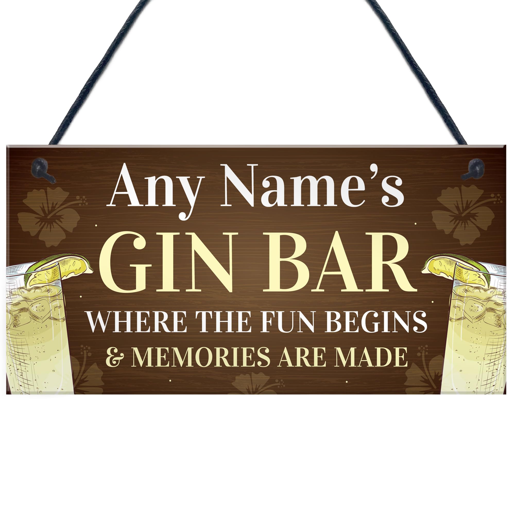 Funny Best Friend Gift Personalised Gin Sign For Bar Kitchen Man Cave Alcohol Gift