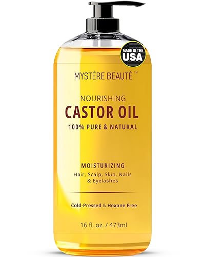 Aceite de ricino prensado en frío para cabello y piel, sin refinar, aceite de ricino 100% puro y natural para el crecimiento del cabello,