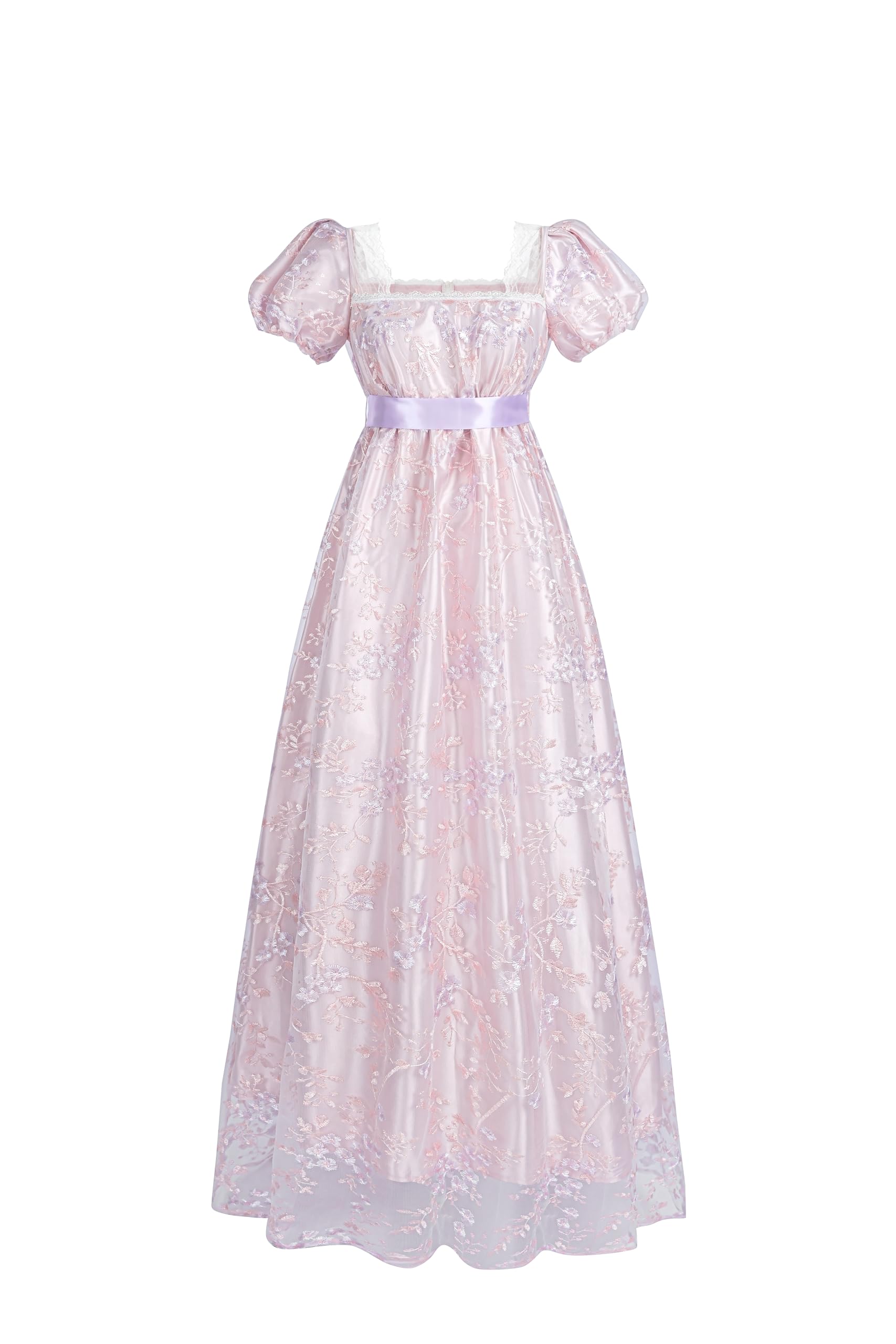 Fiamll Vestido de cintura imperio para mujer, vestido de fiesta de lluvia, vestido de fiesta para mujer, disfraz renacentista de Cottagecore, con guantes