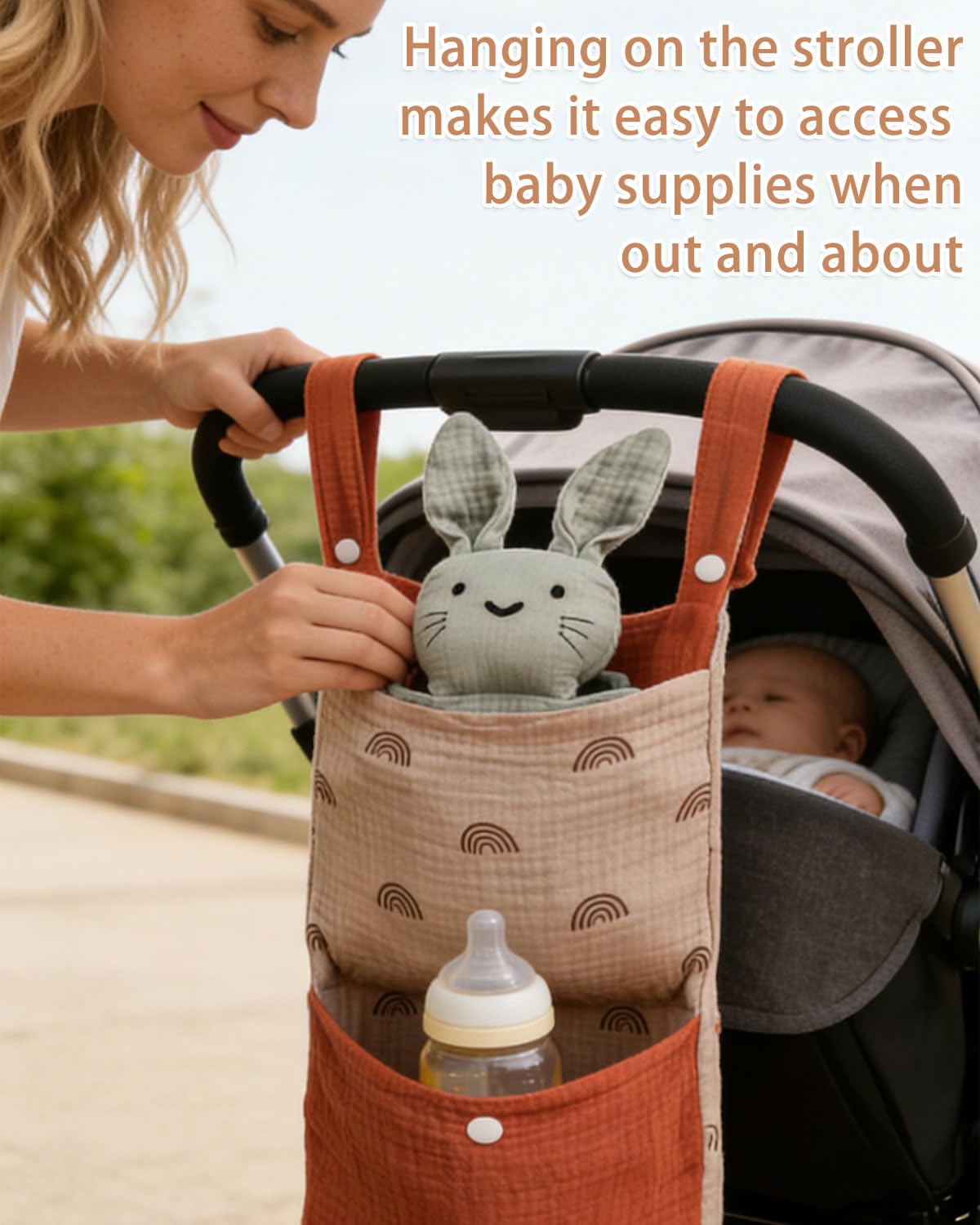 Borsa Appendere per Lettino, Borsa Portaoggetti Letto, Organizer per Cameretta dei Bambini, Tasche Portaoggetti Letto, per Letto Usato per Riporre Vestiti Pannolini Giocattoli