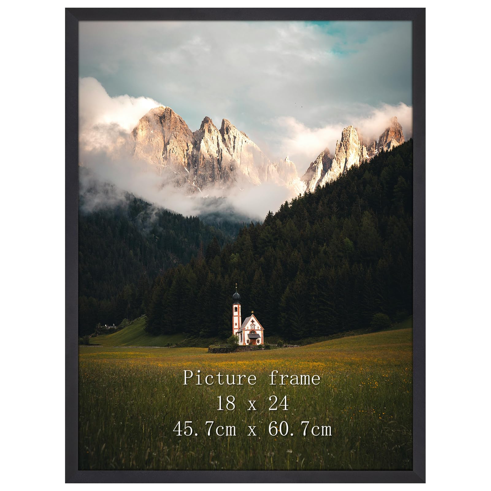 Giftgarden 18x24 inch Frame Black, Aluminum 24 x 18 inch Poster Frame for Wall-Mounted Horizontal or Vertical โ image 1