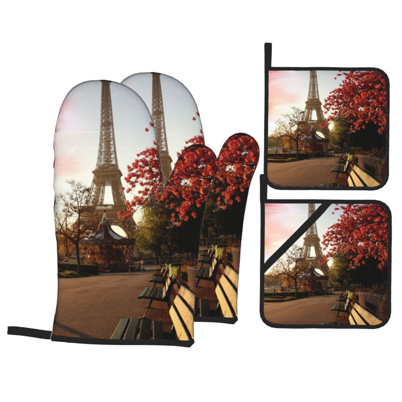 Maniques Tour Eiffel résistantes à la chaleur : l'élégance parisienne pour votre cuisine