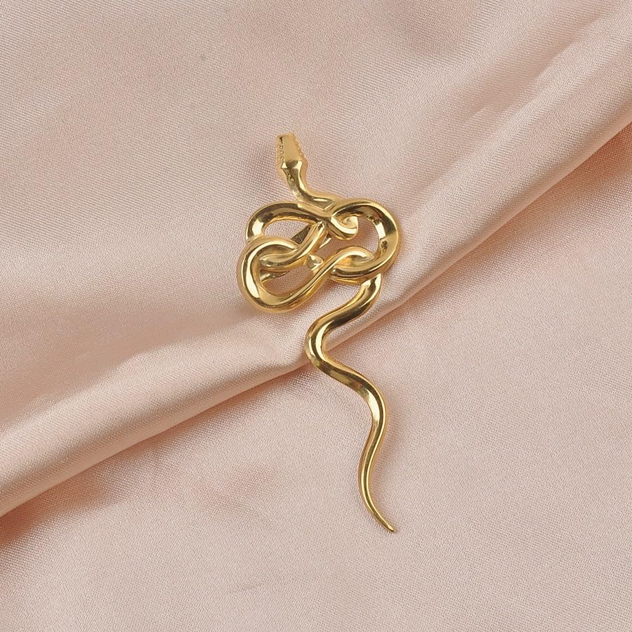 Image of Dainty Long Snake Brooch Pin Gothic Simple Sanke Pin Stainless Steel Smooth Snake Collar Pin Coat Suit Accessory Metal Animal Lapel Pin Banquet Badge Pins Backpack Bag Brooches Pin for Women Men